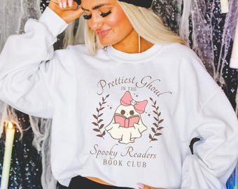 Spooky Readers Book Club Sweatshirt: Ghostly Halloween Librarian Pullover