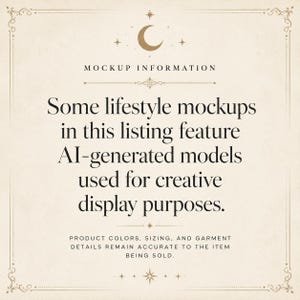 a text box with a decorative border, containing information about lifestyle mockups and creative display purposes.