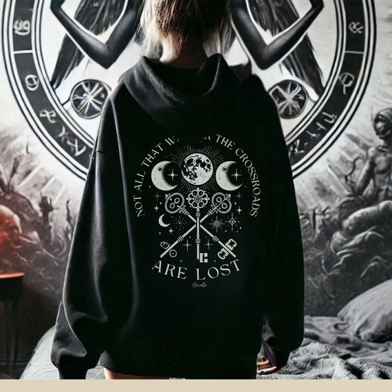 Hecate Moon Goddess Hoodie: Divine Feminine Witchcore Backprint
