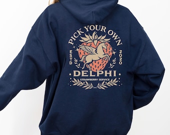 Sudadera con capucha de Percy Jackson: Campamento Mestizo, Delphi Strawberry
