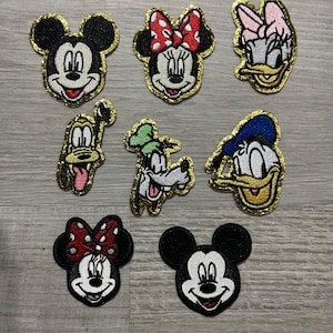 Iron on Disney Patches Sew on Mickey, Minnie, Daisy, Goofy, Donald, Pluto