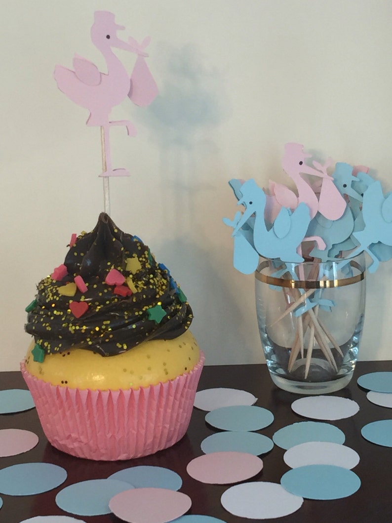 Stork Baby Shower Decorations Shower Baby Confetti Stork Etsy