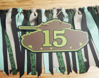 Camo Birthday Military Birthday Ribbon Garland Photo Backdrop Photo Prop Army Theme Party Army Camouflage Party Tank Retirement
