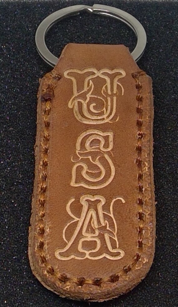 USA Leather Key Tag - Etsy