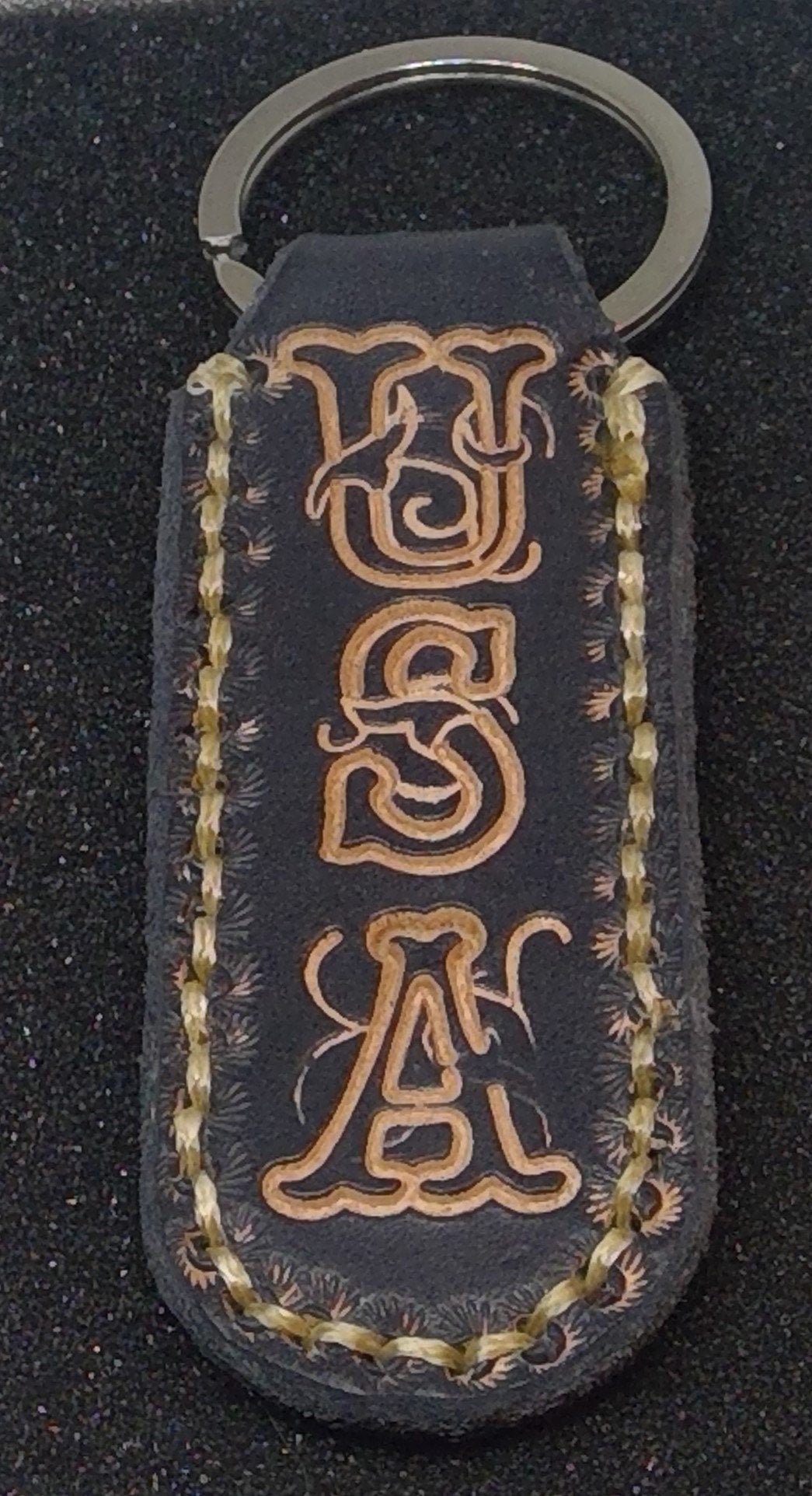 フロリダYE U.S.A SADDLE KEY TAG USA Leather Key Tag - Etsy