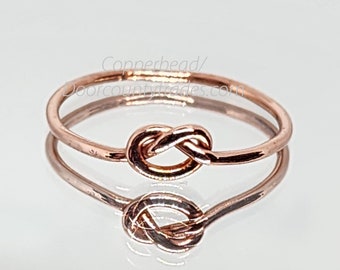 Copper love knot ring / knot ring
