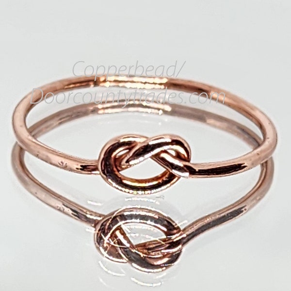 Copper love knot ring / knot ring