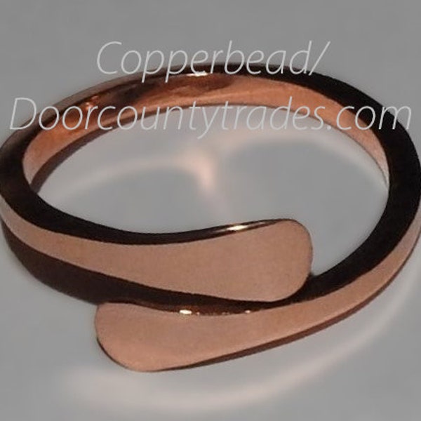 Copper adjustable hammered ring