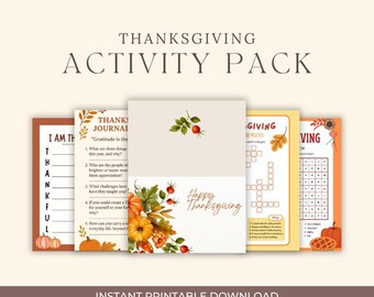 Thanksgiving Activity Pack | Games, Coloring Pages, Bingo (PDF)