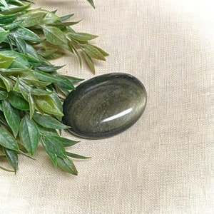 Gold Sheen Obsidian Palm Stone