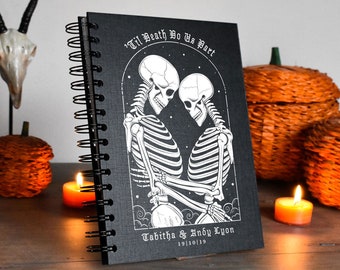 Custom Gothic Skeleton 'Til Death Do Us Part | Wedding Guestbook | Journal | Notebook A5