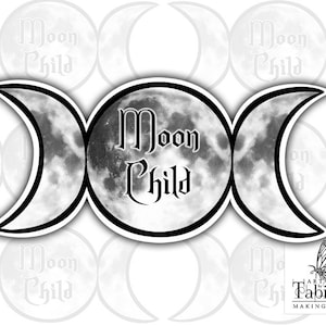 Moon Child - Triple Moon Goddess Sticker - Vinyl Decal - Celestial - Galaxy