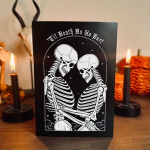 Til Death Do Us Part Skeleton Lovers Grußkarte | Gotik | Grusel | Verlobung | Hochzeit