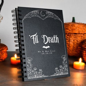 Custom Gothic Til Death Botanical & Witchy | Wedding Guest Book | Journal | Notebook A5