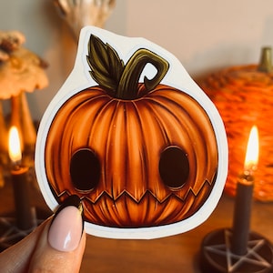 Cute Spooky Pumpkin Sticker - Halloween - Vinyl Decal
