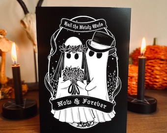 Hail Newly Weds Card | little ghosts gothic | spooky | wedding
