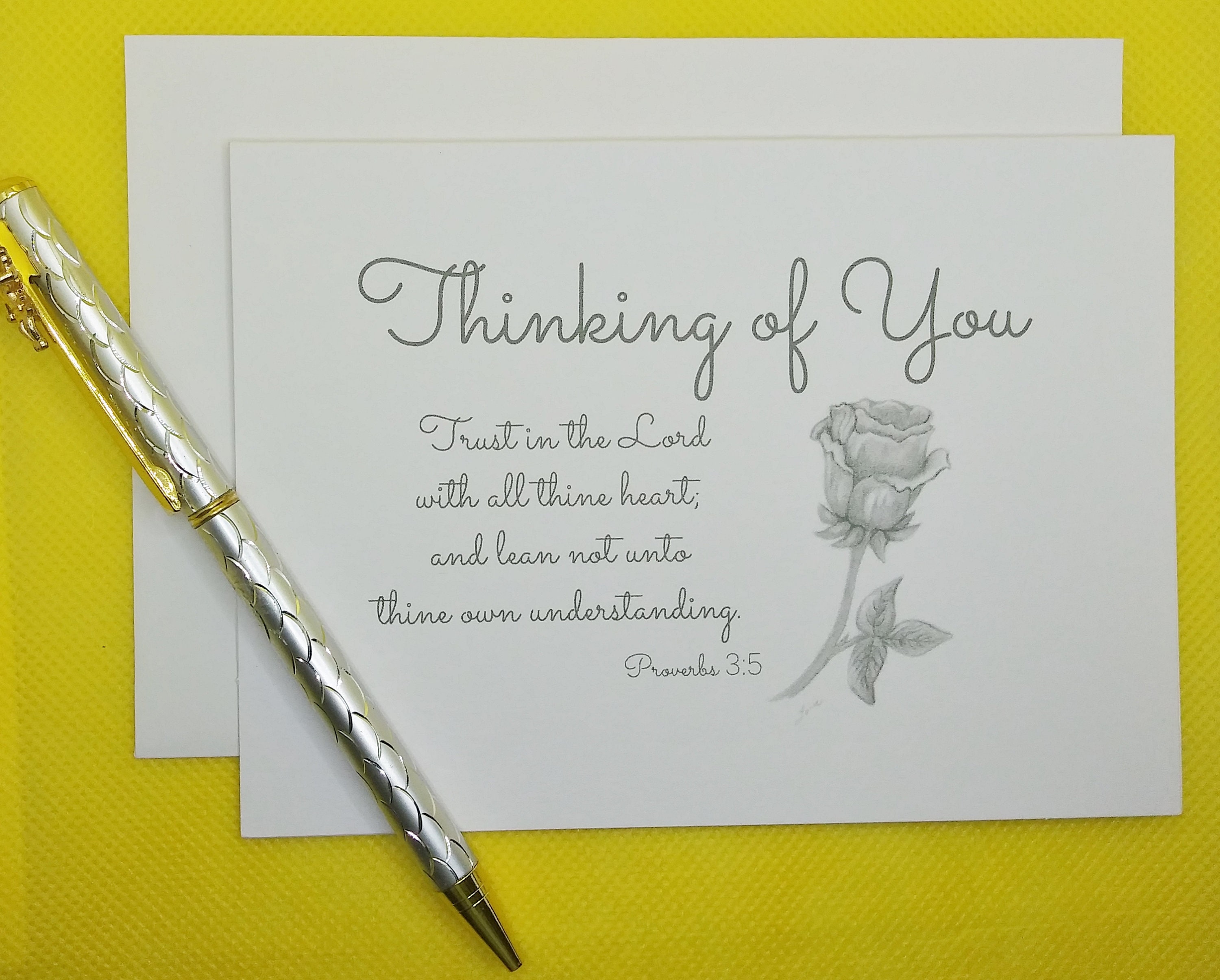 Thinking of You Cards / Christian Thinking of You Cards / Rose  Etsy