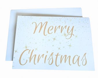 Merry Christmas - Gold Letter Christmas Card