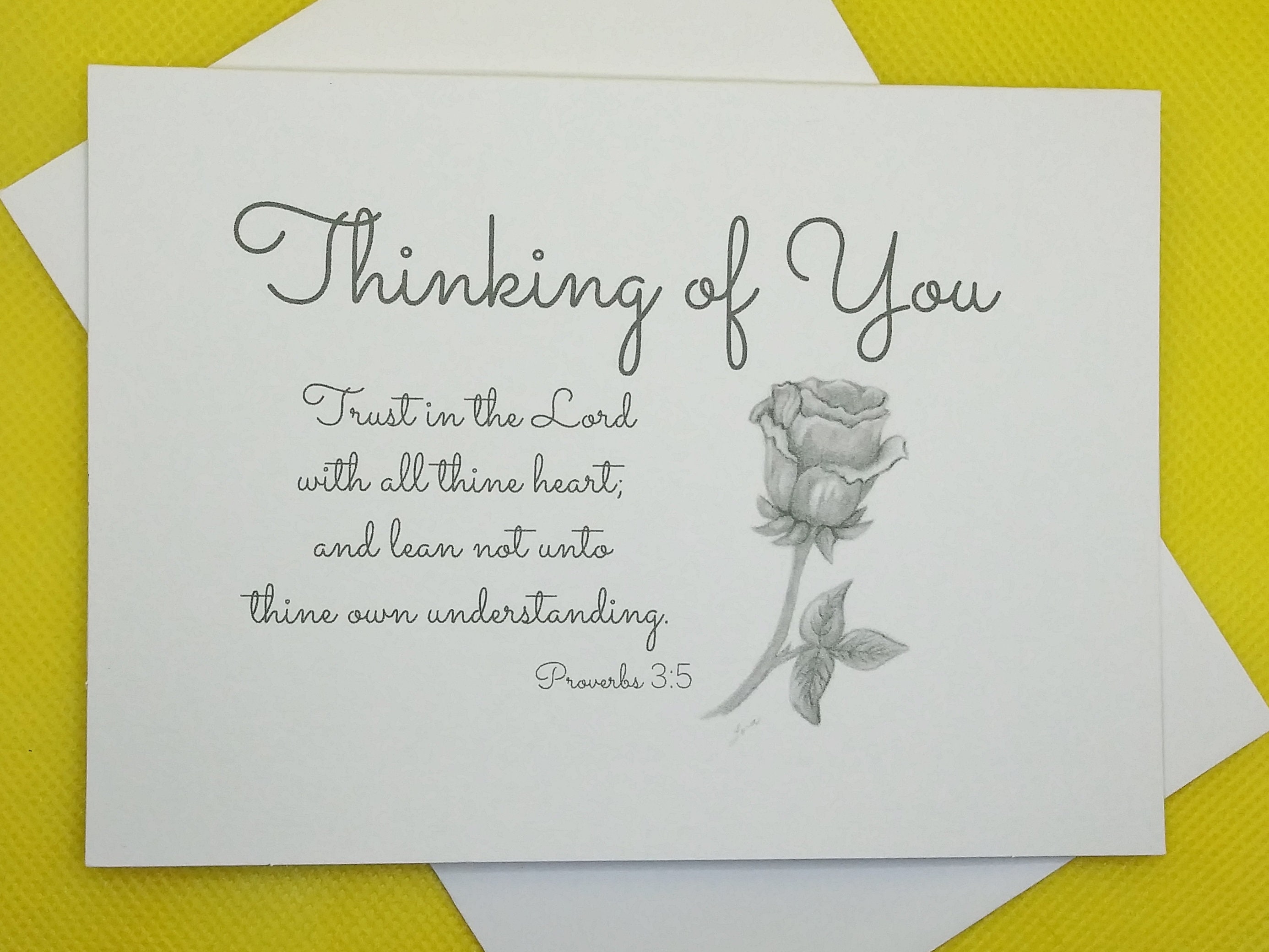 Thinking of You Cards / Christian Thinking of You Cards / Rose Etsy