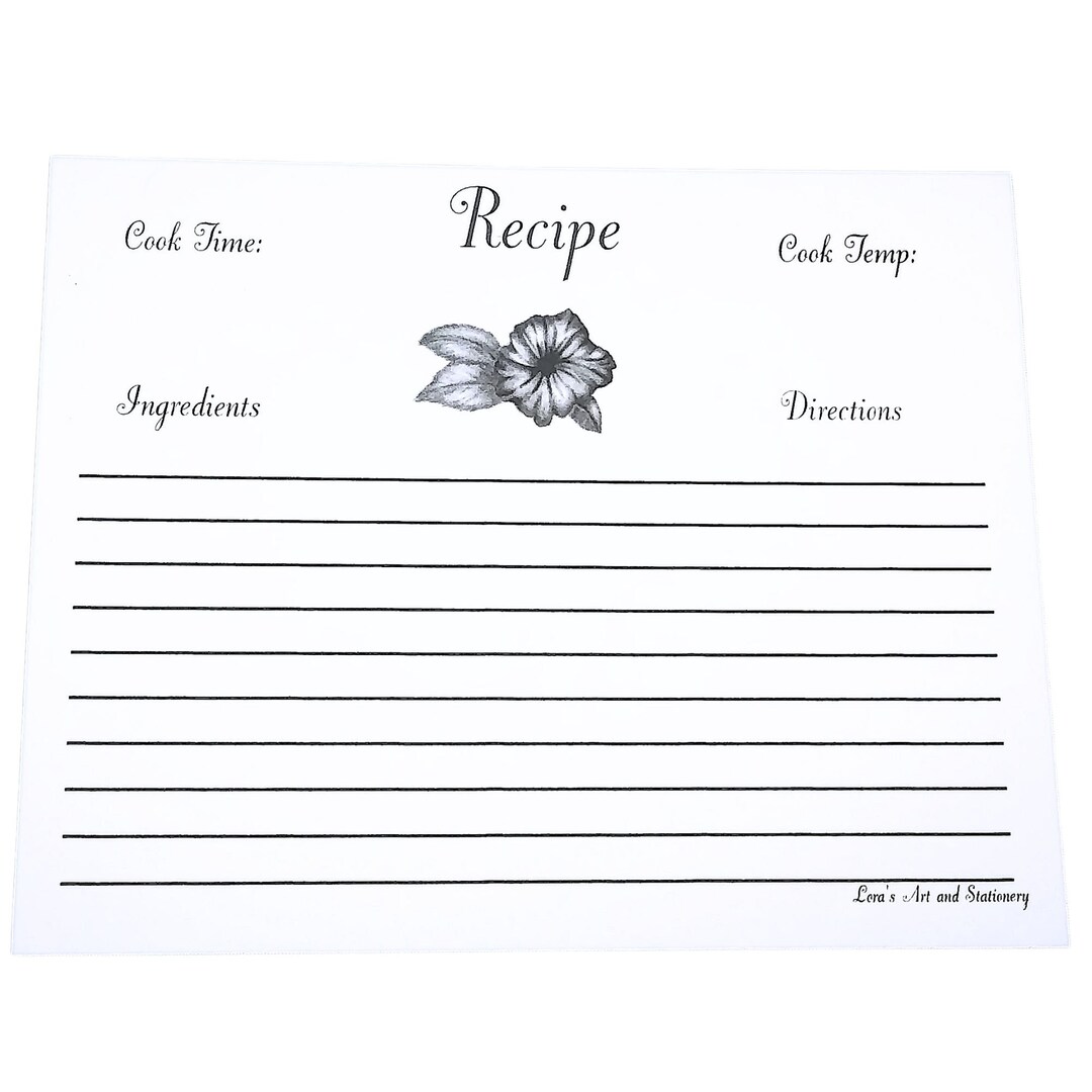 Floral Recipe Card Set: Hand-drawn Baking Cards (4.25x5.5) - Etsy