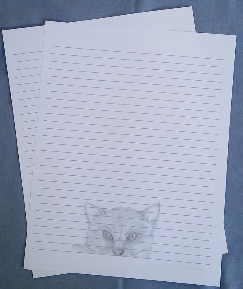 Cat lined writing paper 08 picture