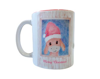 Donkey Christmas Ceramic  Coffee Cup / Tea cup 11oz