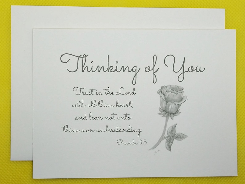 Thinking of You Cards / Christian Thinking of You Cards / Rose Etsy