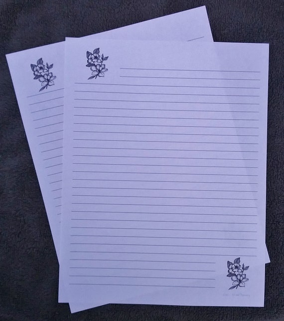 lined letter writing stationery sheets with magnolia art 20 pc stationery letter sheets