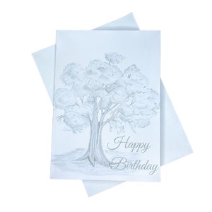 Oak Tree Birthday Cards- Oak Tree Blank Cards - Art