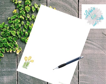 Tulip  Stationery Letter Sheets / Yellow Tulip  Writing Paper / Art