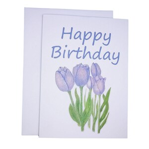 Purple Tulip Birthday Cards