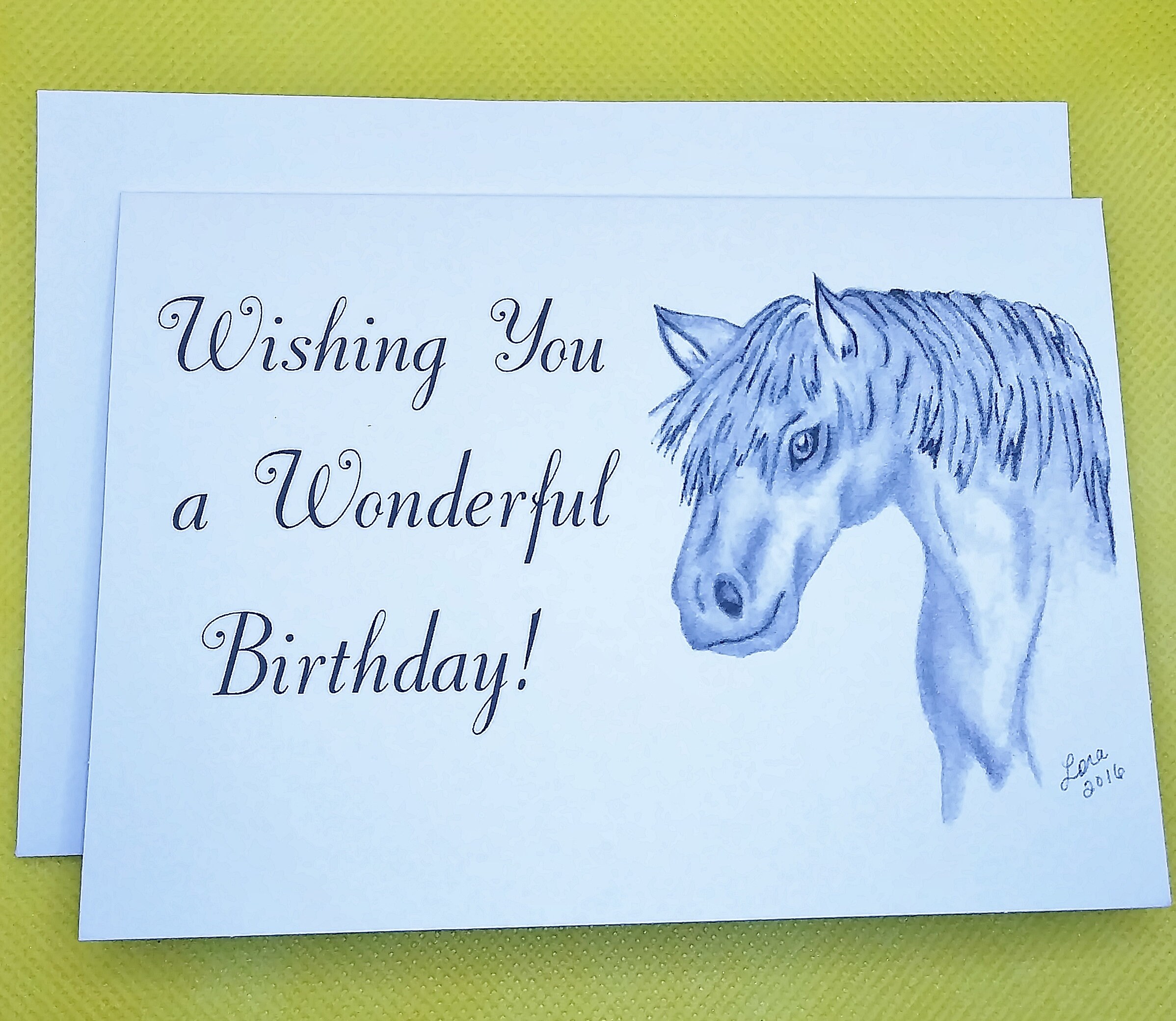 Horse Birthday Greeting Card / Blank Birthday Greeting Card / - Etsy