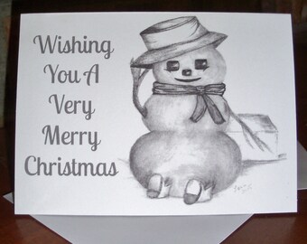 Snowman Christmas Greeting Card Set  / Art