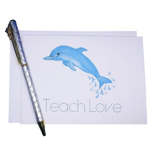 Blue Dolphin Greeting Card - Thinking Of You Cards - Dolphin Blank Cards - Just Because Cards