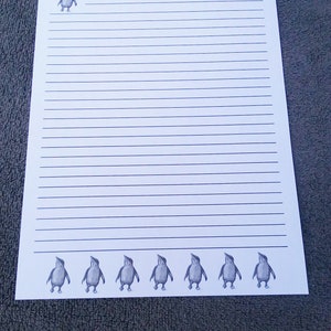 Penguin Lined Stationery Letter Sheets / Penguin Lined Writing Paper / Art