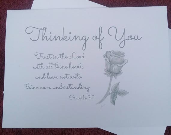Thinking of You Cards / Christian Thinking of You Cards / Rose | Etsy