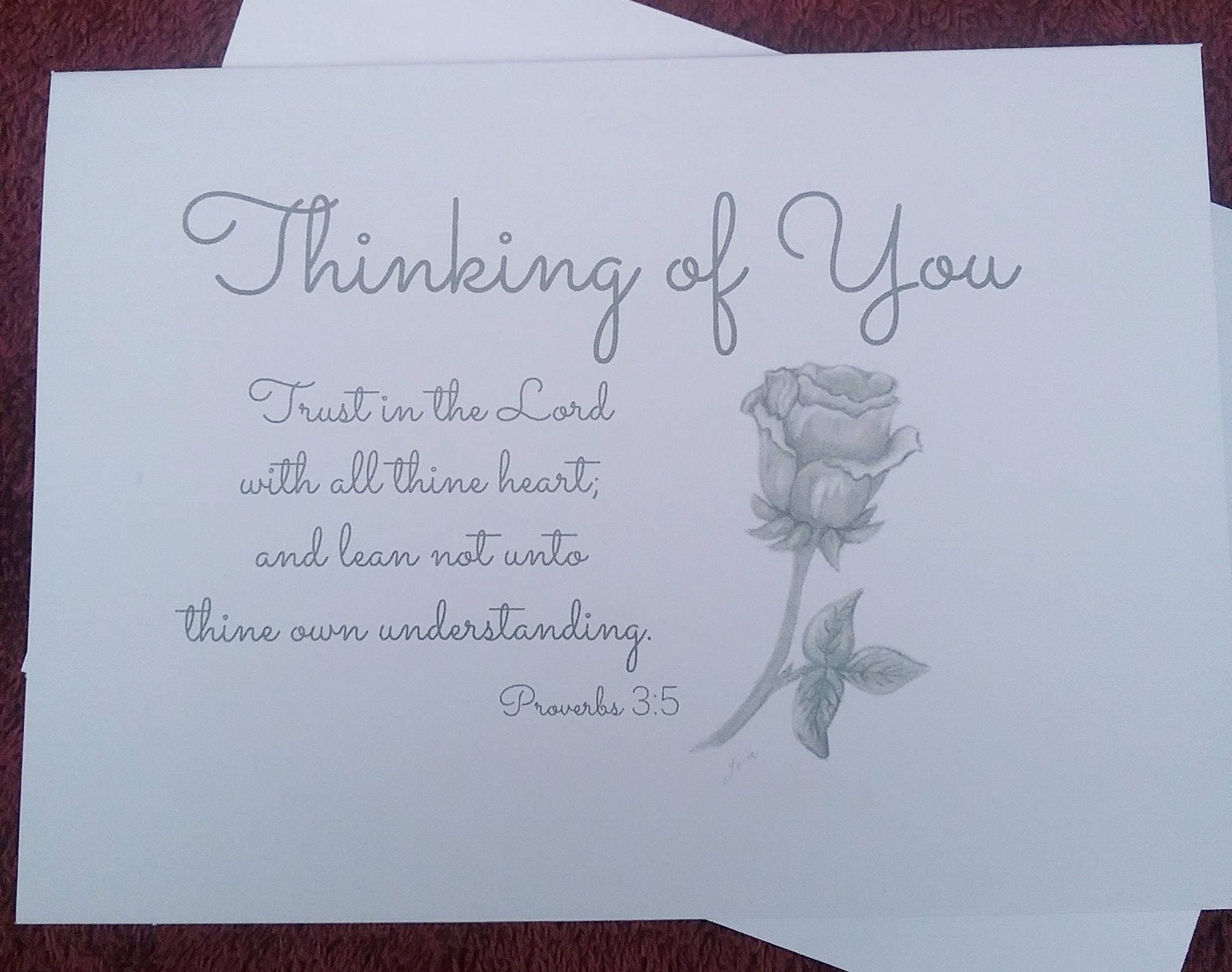 Thinking of You Cards / Christian Thinking of You Cards / Rose  Etsy