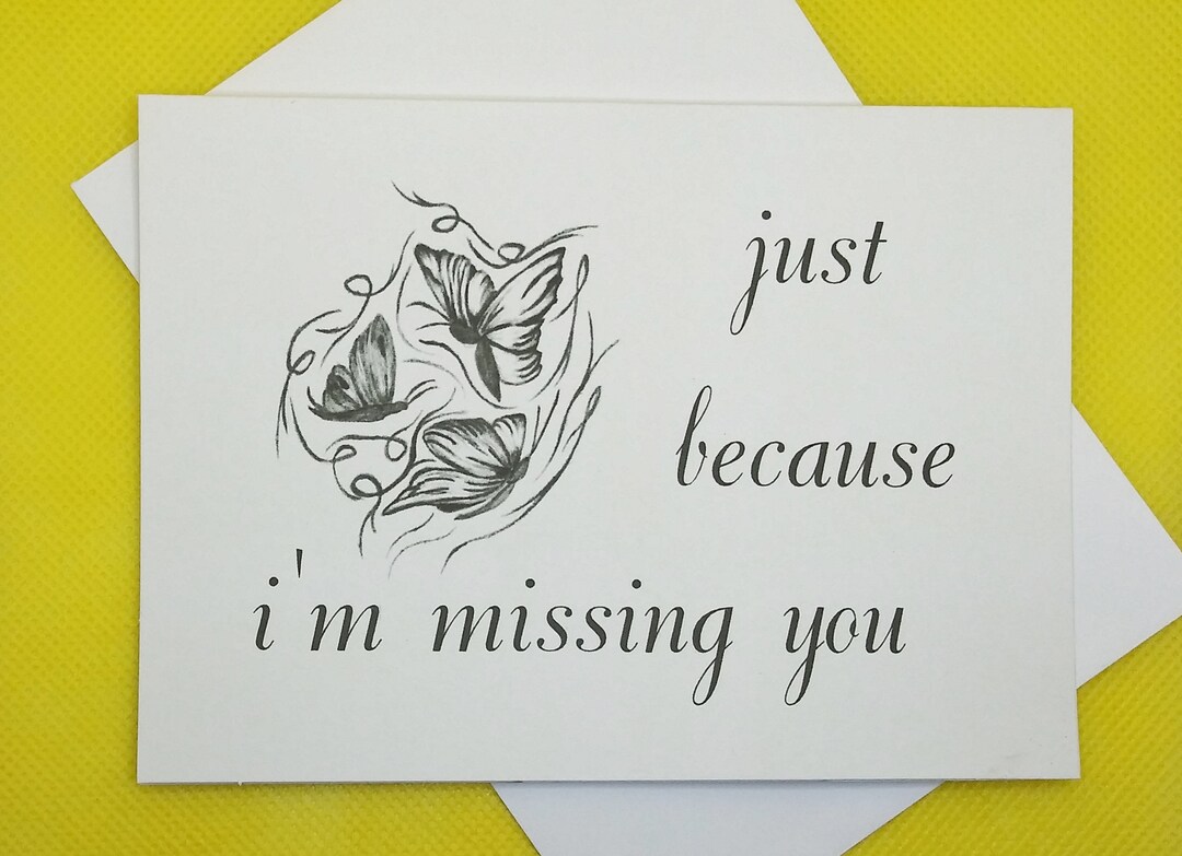 Just Because I'm Missing You Cards / Butterfly Thinking on You Cards - Etsy