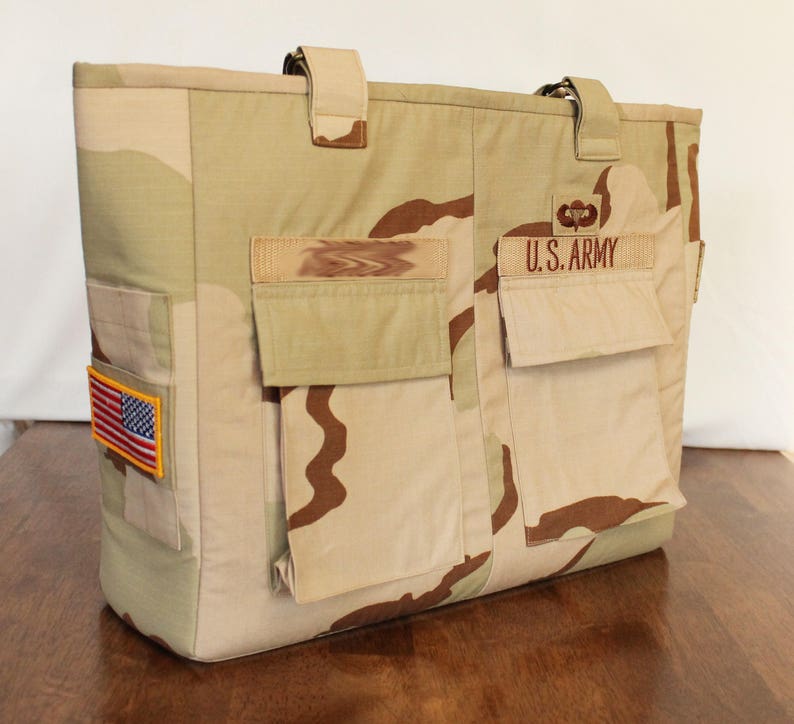 Military Tote Bag Custom Handmade From Your Uniform Etsy
