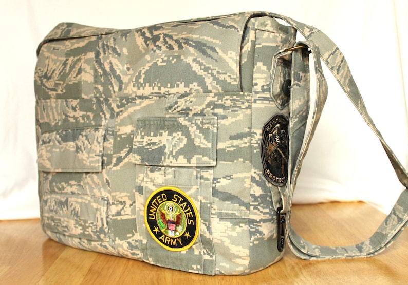 Military Messenger Bag Custom Handmade From Your Uniform Etsy