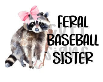 Acuarela deportiva CHICAS béisbol salvaje béisbol hermana descarga digital PNG para sublimación y DTF