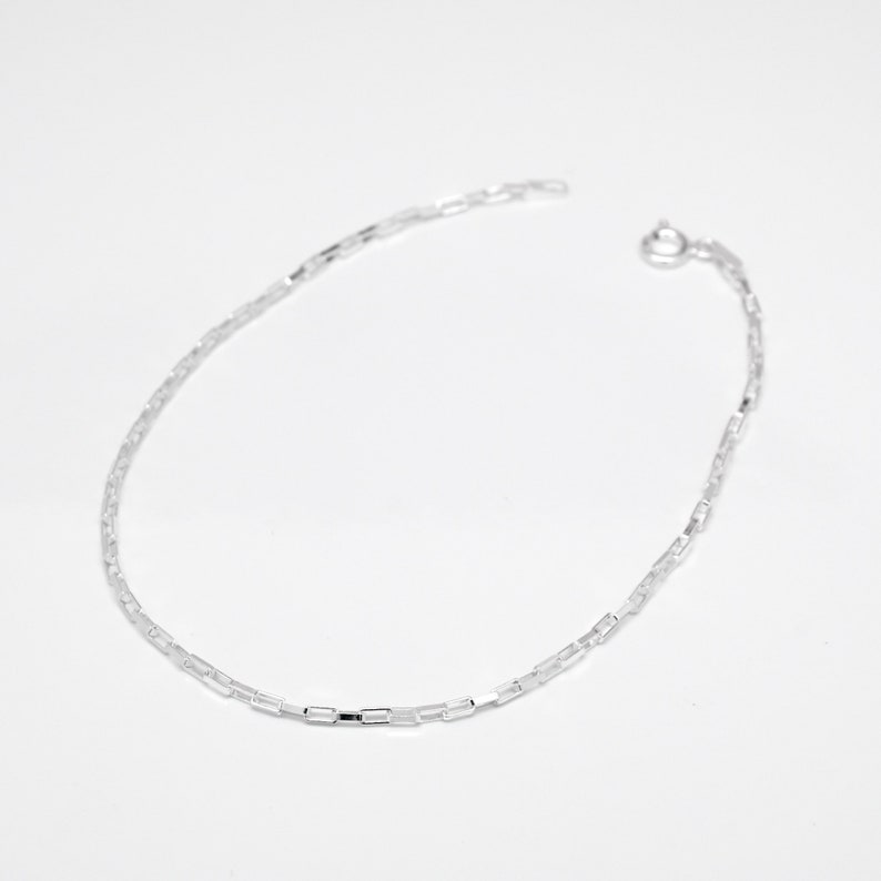 925 Sterling Silver Long Box Chain Anklets