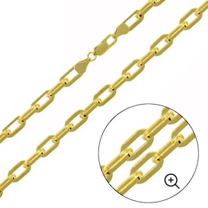 Vergoldete 5mm Oval geschliffene Papierklammer Kette Halskette