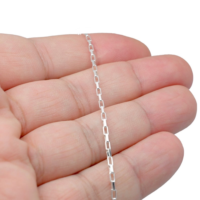 925 Sterling Silver Long Box Chain Anklets