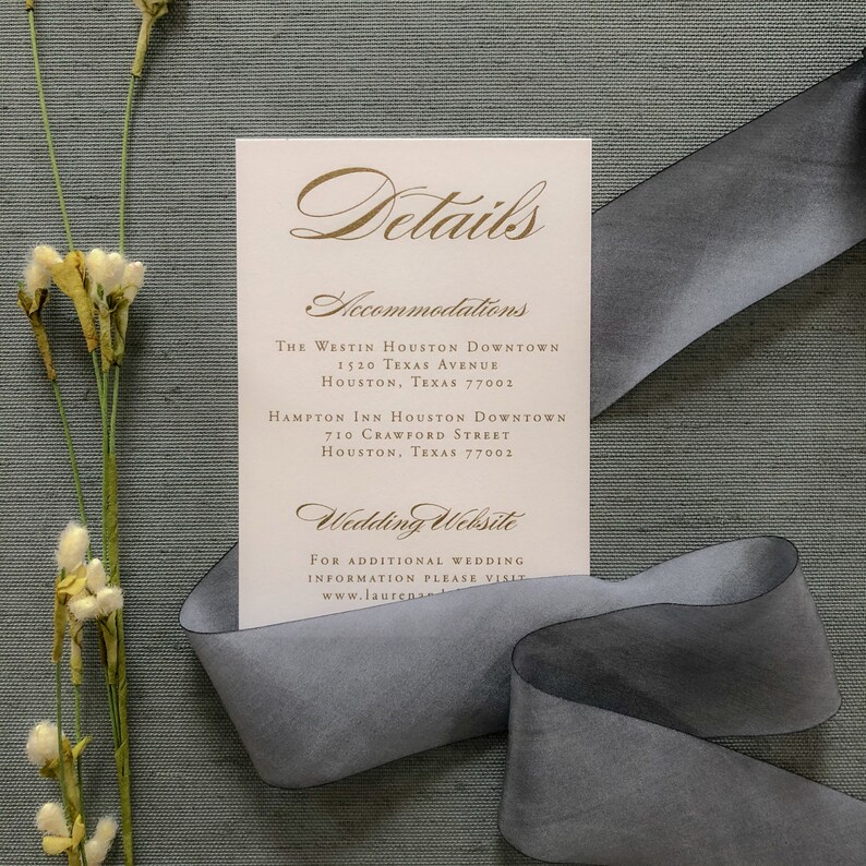 Madeline Gold Thermography Wedding Invitation Sample Etsy