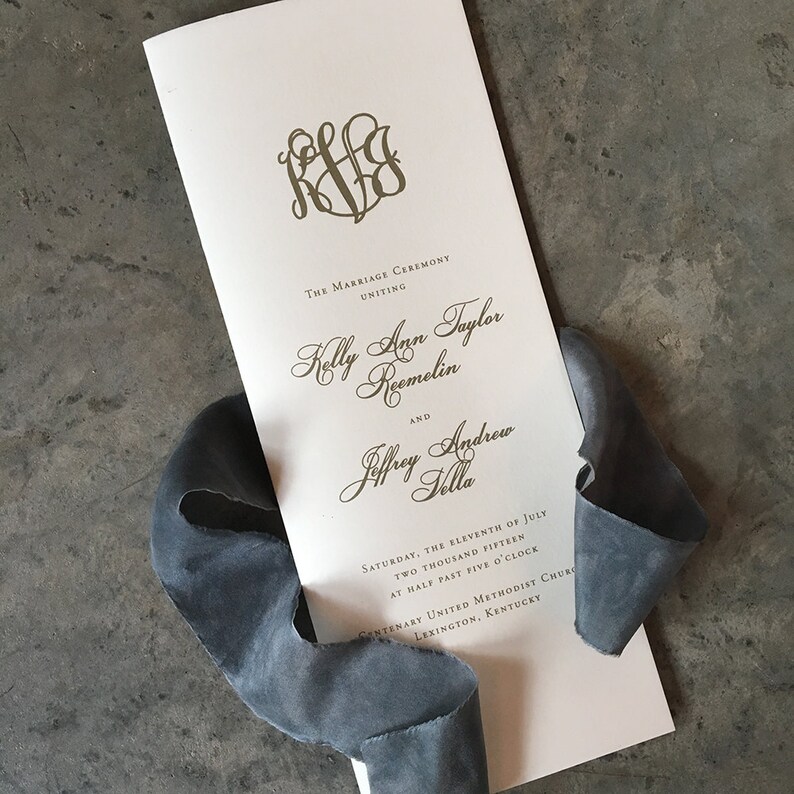 Classic Monogram tea length wedding invitation