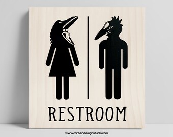 restroom sign etsy