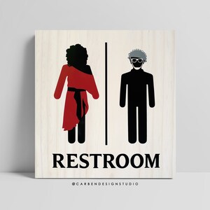 Dana and Louis Bathroom Sign. Restroom Sign. Bathroom Decor. Horror Bathroom. Horror Sign. Restroom Decor. Zuul.
