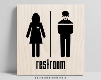Hannibal and Clarice Restroom Sign. Silence of the Lambs Sign. Bathroom Sign. Restroom Sign. Horror Restroom Sign. Horror Bathroom.