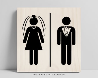 Bride and Groom Restroom Sign. Bathroom Sign. Restroom Sign. Bride and Groom. Wedding Sign. Wedding Decor. Party Sign.